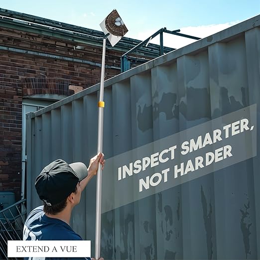 Inspection Mirror Telescoping Pole, Lightweight & Durable, 4 ft - 8 ft Pole, 3.5 x 6 inch Acrylic Mirror