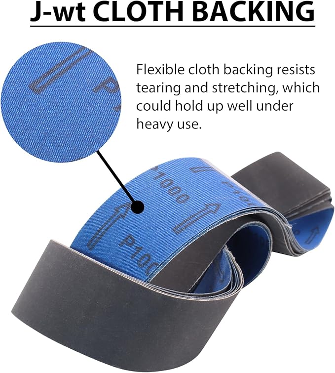Donanim 2x48 Fine Sanding Belts, 6 Pack Belt Sander Knife Sharpening Belts 2 inch x 48 inch 600 800 1000 Grit Silicon Carbide Sanding Belts for Stone Glass Metal Grinding