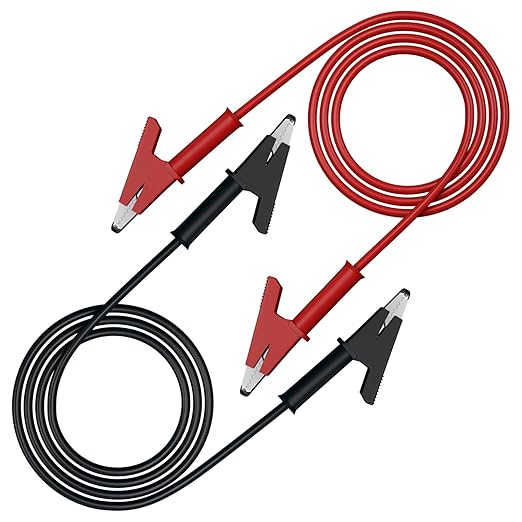 1000V 2PCS Double-Ended Alligator Clip Leads for Electrical Testing, 3.3ft, Test Leads with Alligator Clips & Jumper Wires