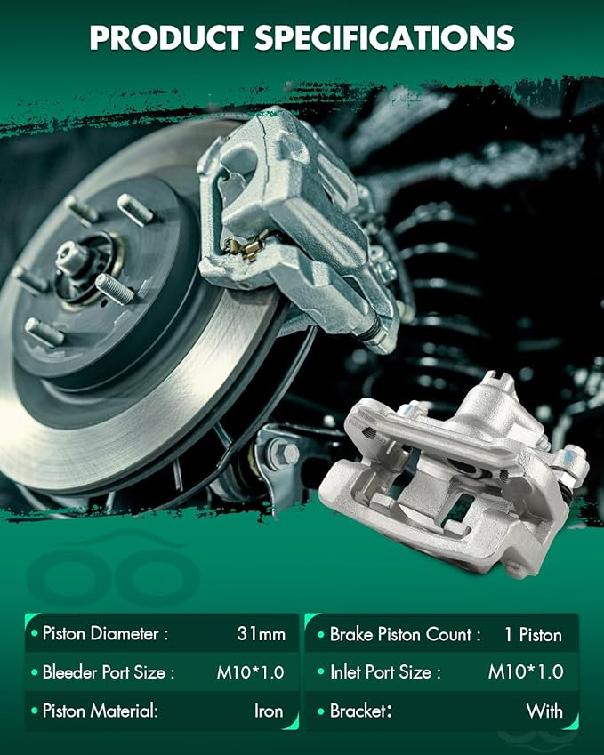 SCITOO 19B3477A 19B3476A Rear Left & Right Disc Brake Calipers Assembly w/Bracket For Hyundai For Elantra 2009-2012