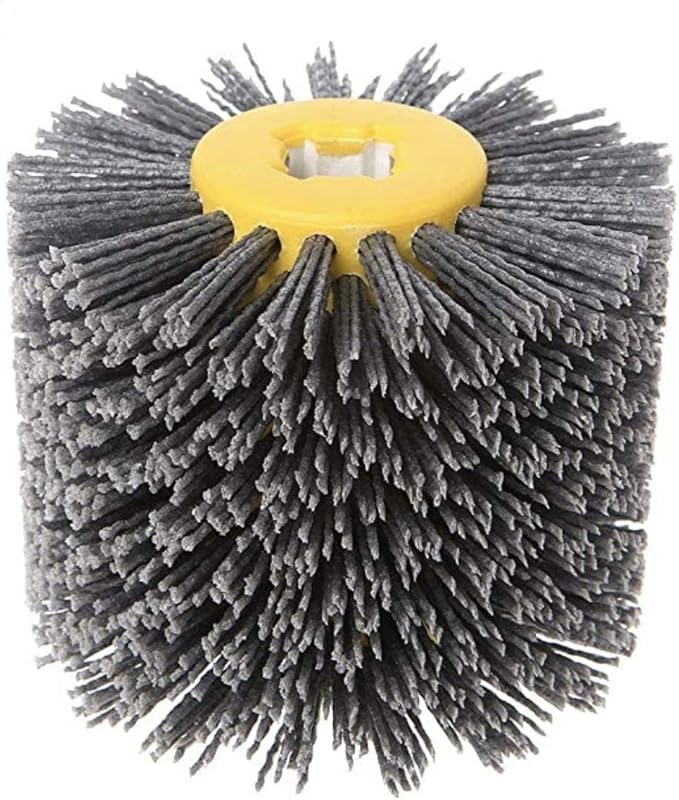 SIGNI Abrasive Nylon Drawing Wheel Drum Burnishing Polishing Brush for Wooden Furniture Floor Polishing 120X100mm 80 Grit 1pack