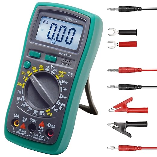 Sumnacon 4 in 1 Banana Plug Alligator Clip Pure Copper Fork Test Lead, 9.8 Ft Multimeter Flexible Test Lead Wire Cable with Protective Jack Copper Clamps for Electrical Testing 1000V/15A