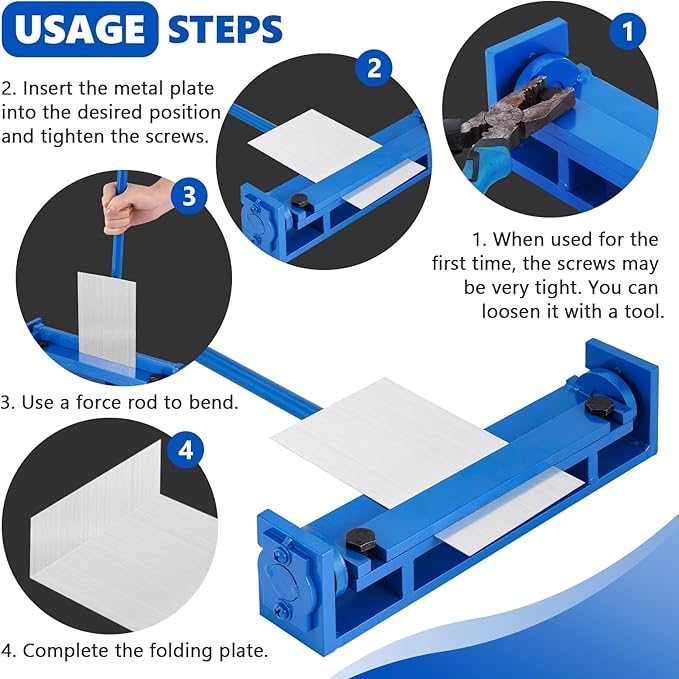 MXBAOHENG Sheet Metal Bender Manual Brake Bender Hand Bending Machine, Roof Metal Folding Tools for Thin Iron, Stainless Steel, Aluminum, Copper Plates (200mm)