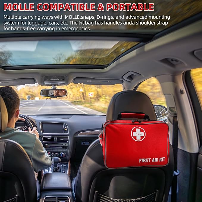 TELIAO Comprehensive Premium 430 Piece Emergency First Aid Kit, Large Medical Kits for Home, Car, Camping, Travel, Hiking, Truck, Sports & Outdoor Emergencies, Businesses & Home Medical Supplies