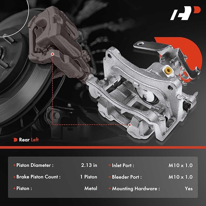 A-Premium Disc Brake Caliper Assembly with Bracket Compatible with Select Ford Models - Transit-150/Transit-250/Transit-350/Transit-350 HD 2015 2016 2017 2018 2019 - Rear Left Driver Side