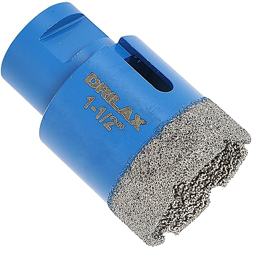 Drilax Pro Series 1-1/2 Inch Diamond Hole Saw for Angle Grinders | 1-3/8" Depth | 5/8"-11 Thread | Ideal for Shower Valves, Handles, Drain Pipes & Dry Drilling | Long Life
