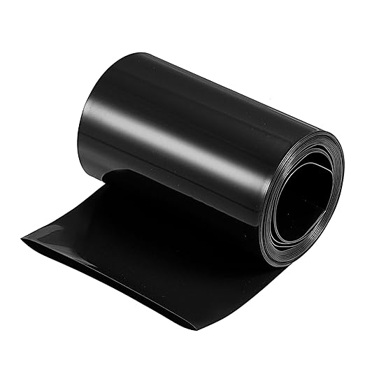 MECCANIXITY Battery Wrap PVC Heat Shrink Tubing 50mm Dia 80mm Flat 10 Feet(3meters) Black Good Insulation for Battery Pack
