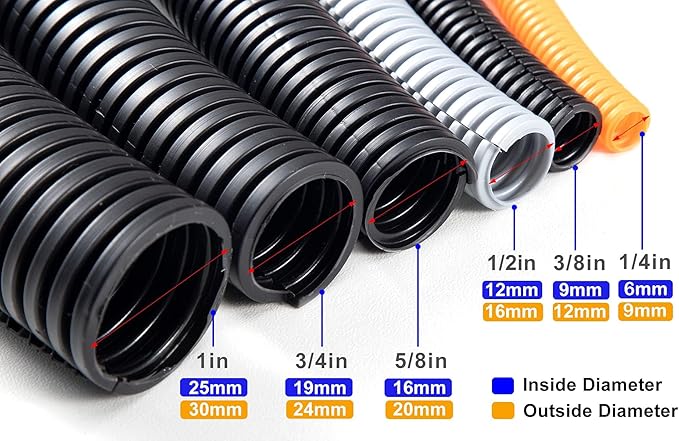 ZhiYo 20FT 5/8" Wire Loom Split Tubing Auto Wire Conduit Flexible Cover