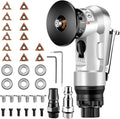 2 in 1 Pneumatic Chamfering Tool- Mini Air Chamfer Tool with Multi-Angle Chamfering Kit,45 Arc Corner Deburring Beveling Chamfer Machine for Metal, Acrylic,Woodworking (Silver)