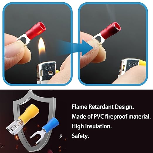 280PCS Crimp Connectors, 2.8mm 4.8mm 6.3mm Male and Female Spade Connector kit, 15 Types Crimp Terminals Electrical Connectors, Electrical Terminals Includes Spade Ring Fork Wire Connectors
