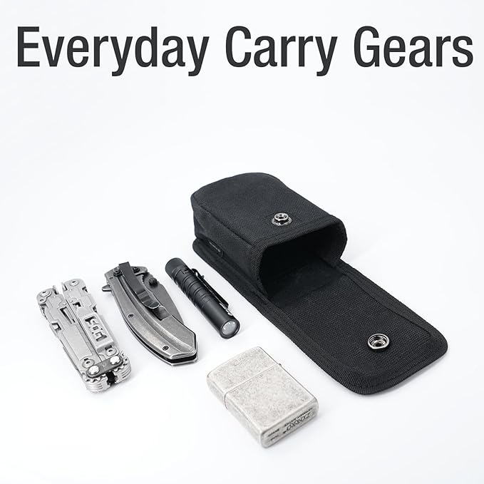Tintirs 2 Pack EDC Belt Pouches for Men Women, Compact Holster Pouches Waist Bags with Belt Loop for Fishing, Hiking, Camping, Durable Snap Closure, Premium Waxed Canvas