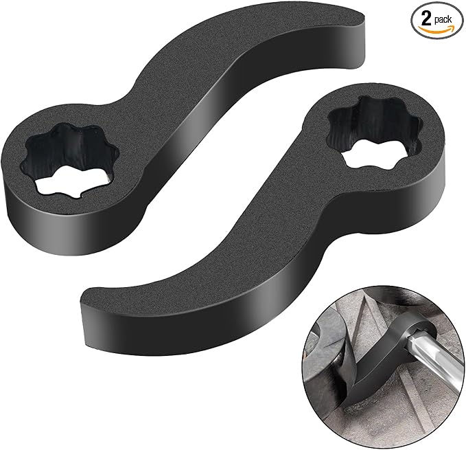 2Pcs Pry Bar Wrench Adapter & Ratchet Pry Bar Attachment for 1/2" 8pt Square Profile, Crowbar Adapter Head, Tight Space Half Shaft Removal Car Repair Tools