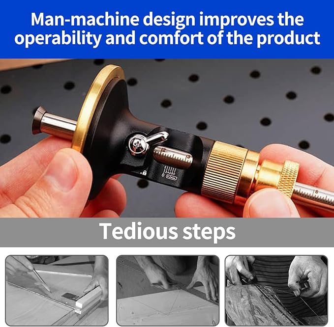 Wheel Marking Gauge 0.2 mm High Precision Woodworking Scribing Gauge Metal Scriber Marking Tool Efficient Rolling for Woodworking Projects Carpenter