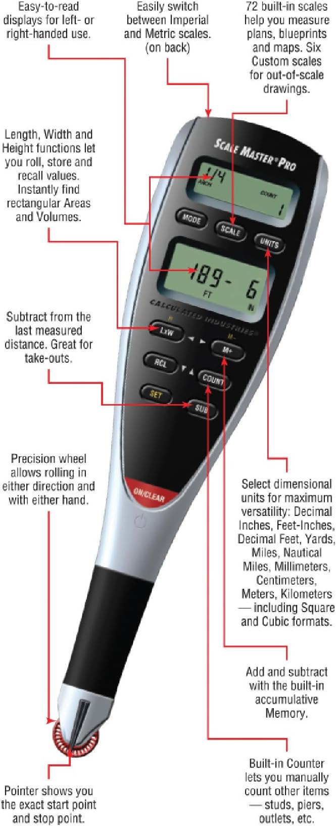 Calculated Industries Scale Master Pro 7.3-Inch Digital Plan Measure (6025)