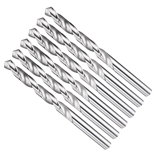 Drill Bit, 11/32" Cutting Diameter, 4241 HSS 118° Cutting Angle Uncoated Bright Versatile Jobber Bits - (Applications: for Drilling Plastic Wood Soft Metal), 6-Pieces