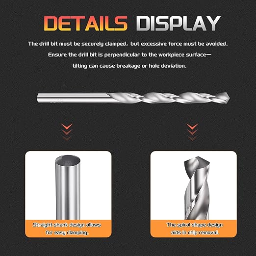 Drill Bit, 4.5mm Cutting Diameter, 4241 HSS 118° Cutting Angle Uncoated Bright Versatile Jobber Bits - (Applications: for Drilling Plastic Wood Soft Metal), 10-Pieces