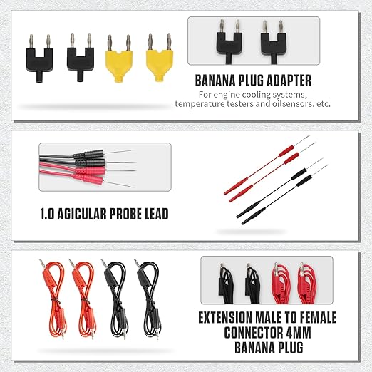 BELEY 104PCS Automotive Test Lead Kit Electrical Breakout Multimeter Test Leads Kit with Multimeter Leads, Alligator Clips, Pin Probes, Banana Plugs