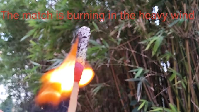 Emergency Fire Starter | Windproof & Waterproof Storm Matches with Waterproof Case & Wax Rope | Survival Gear for Camping, Hiking, Bushcraft, Bug Out Bag
