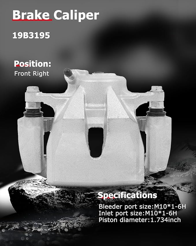 cciyu Front Right Brake Caliper Assembly w/Bracket 19B3195 For Pontiac For Vibe,For Scion For iM/For tC,For Toyota For Corolla iM/For Matrix/For Mirai/For RAV4