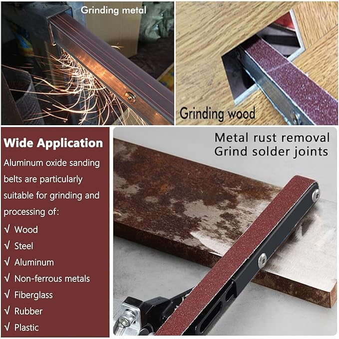 35 Pcs 3/4 x 20.5 Inch Premium Hard Cloth Aluminum Oxide Sanding Belts,7 Pcs Each of 60/100/240/400/600 Grits Sanding Belt for Detailing Bandfile Sander,520 x 20 mm Sanding Belts for Mini Belt Sander.