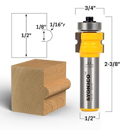 YONICO 13134 Bullnose Router Bit 1/2-Inch Shank