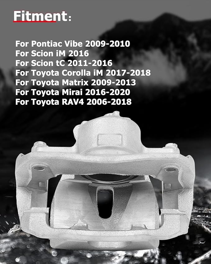 cciyu Front Left & Right Brake Calipers Assembly w/Bracket 19B3194 19B3195 For Pontiac For Vibe,For Scion For iM/For tC,For Toyota For Corolla iM/For Matrix/For Mirai/For RAV4