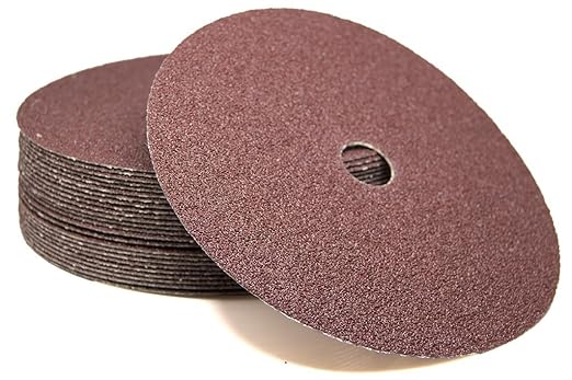 Benchmark Abrasives 7 Inch Sanding Discs Aluminum Oxide Resin Fiber Grinding Disc for Grinding, Stripping on Wood, Fiberglass, Steel, Metal, 7/8" Arbor Angle Grinder Sanding Disc, 25 Pack - 120 Grit