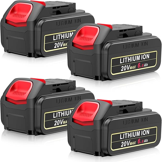 Fancy Buying 6.0Ah 20V Max Battery for Dwwalt 20V Battery Compatible with Dewalt Batteries DCB205 DCB206 DCB207 DCB204 DCB201 DCB200 DCD DCF DCG Series Cordless Power Tools 4 Pack