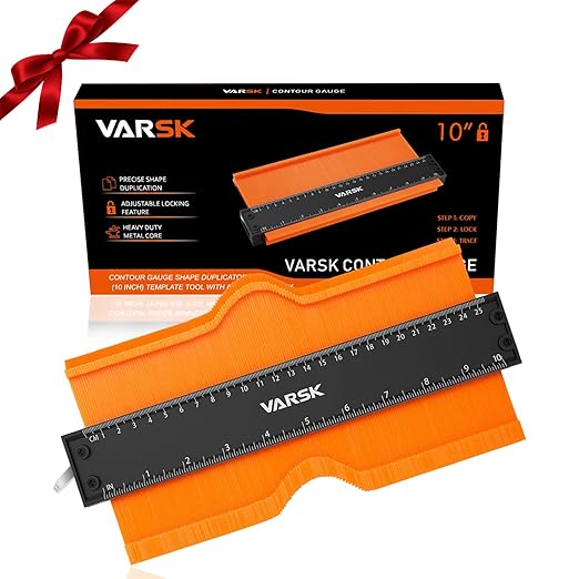 VARSK Contour Gauge Tool (10 inch) with Lock - Birthday Gifts for Men Dad Him, Cool Gadgets for Men, Irregular Shape Duplicator, Outline Edge Angle Measuring Tool for Woodworking Flooring