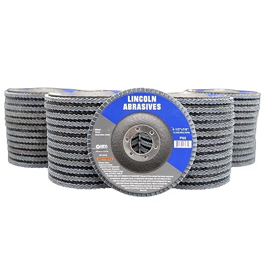 50 Pack Flap Discs 60 Grit 4.5" x 7/8" Sanding Wheels