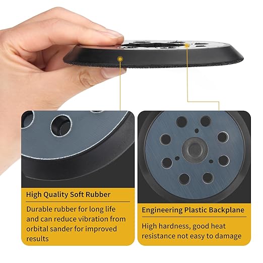 2 Pack 5" 8 Hole Hook & Loop Replacement Sander Pads Compatible with Makita Orbital Sander BO5010 BO5030K BO5031K BO5041K, Replacement Parts #743081-8/743051-7 (3 Screw Holes Sander Pads
