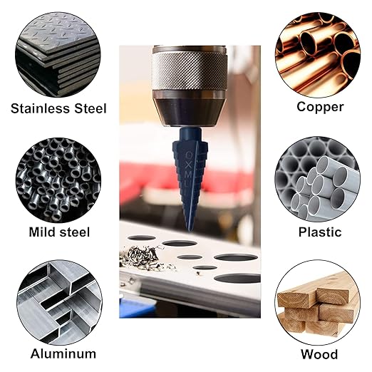Step Drill Bits for Metal, 3/16 to 7/8, Cobalt Bit, Heavy Duty for Stainless Steel,Metal, Aluminum, Copper, 12-Steps. 201