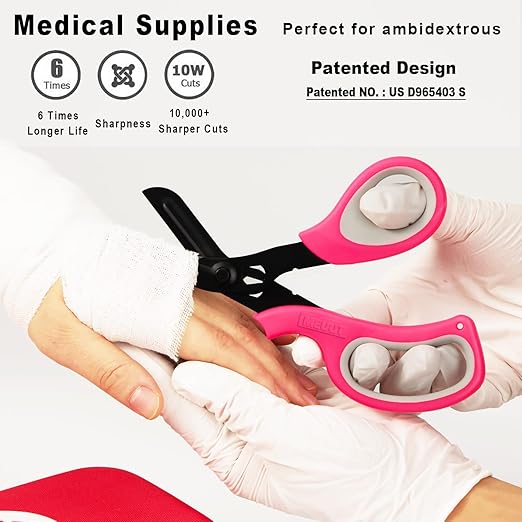 MEUUT 2 Pack Medical Scissors Trauma Shears -8 inch Patented Bandage Scissor Heavy Duty Surgical Grade EMT Scissors for EMT Workers Doctors Nurses