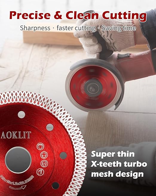 4.5" Diamond Blade for Angle Grinder, 2pcs Tile Cutting Blade for Angle Grinder Tile, Super Thin Tile Saw Blades for Cutting Porcelain Ceramic Tile Granite Marbles