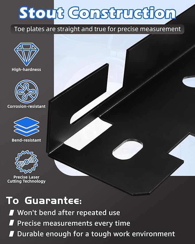 Wheel Alignment Tool Kit 2Pcs, Heavy Duty Toe Alignment Tool Plates with Tape Measures, Car Front End Alignment Tool Companion for Camber Alignment, Fast Accurate DIY Toe Alignment, No assembly, Black