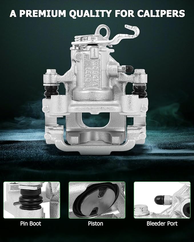 SCITOO Rear Left & Right Brake Calipers With Bracket 19B6384 19B6385 Compatible For Audi For A3 / For A3 Quattro, For VW For TYPE 1 / For Eos/For Golf/For GTI/For Jetta/For Passat