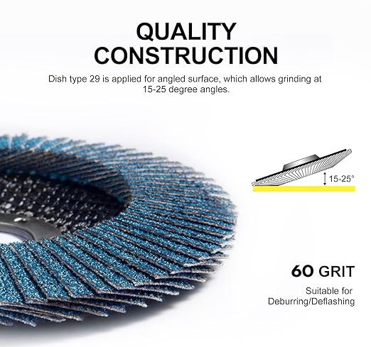 S SATC Flap Disc 20PCS Angle Grinder Disc 60 Grit Flap Disc 4-1 2 Inch Zirconia Alumina Type 29