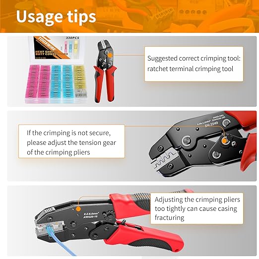 650PCS Heat Shrink Butt Connectors,Solder Seal Butt Splices, Waterproof Insulated for Marine, Automotive, Electrical Wiring