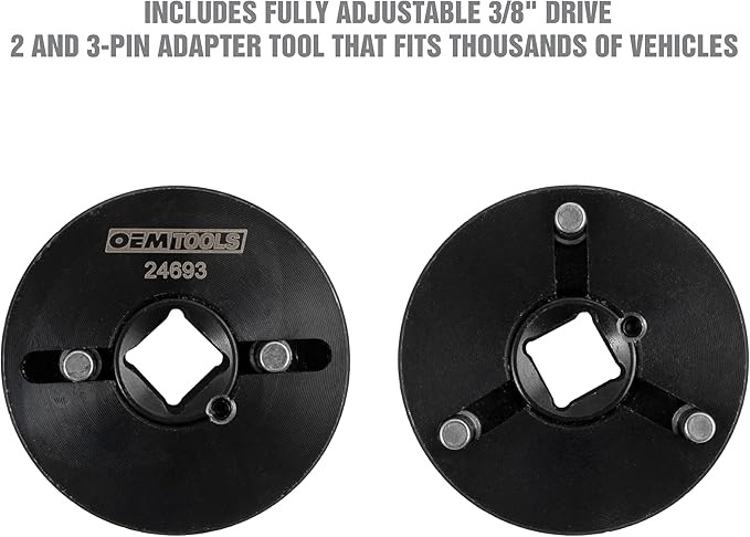 OEMTOOLS 35058 Brake Caliper Piston Rewind Tool, Spring Loaded Brake Caliper Wind Back Tool, Universal Rear Piston Brake Caliper Retractor Tool , Black
