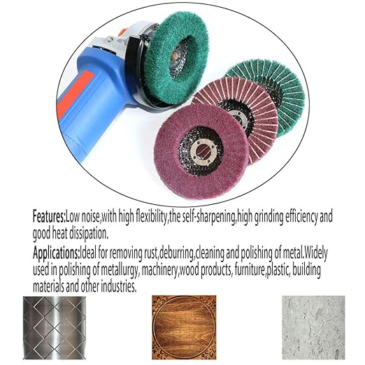 5Pcs 4.5" x 7/8" Nylon Fiber Flap Disc Polishing Grinding Wheel,Scouring pad Buffing Wheel for Angle Grinder, Polishing Tools (Grit 240)