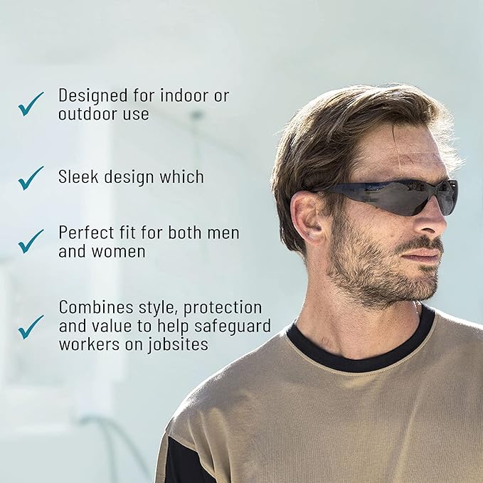 ATERET Protective Polycarbonate Safety Glasses White For Nurses Mechanic Electrician Saftey Glasses Goggles Anti Fog Eye Goggles Safety Protection (24 Pairs, Grey&Clear)