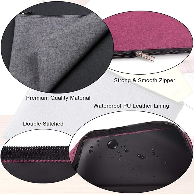 5 Pack Canvas Zipper Tool Bag Set, 13.3 x 9.4 14.4oz Heavy Duty Waterproof Multipurpose Utility Multi Tool Storage Pouch Case for Organizing and Sorting Household Tools, Spare Parts (5 Colors)