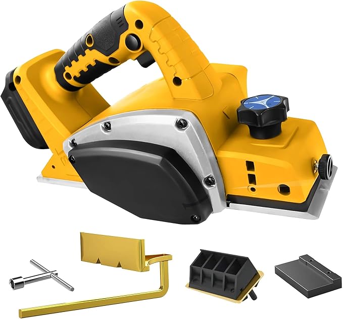 Cordless Handheld Planer for Woodworking – Compatible with Dewalt 20V Max Battery (No Battery), Brushless Electric Power Planer 15000RPM, 3-1/4 Inch Wood Planer for Carpenters & DIY Home Projects