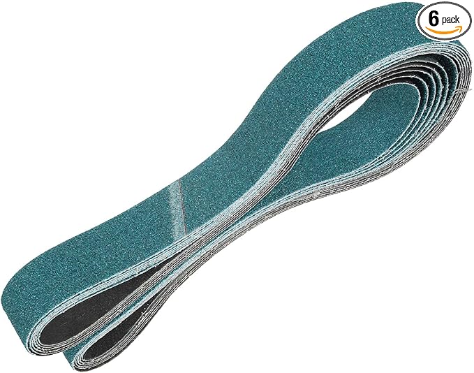 HARFINGTON 2 x 72 Inch Sanding Belts, 6 Pcs 36 Grit Zirconia Abrasive Belt Sander File Belt for Woodworking, Metal Polishing, Knife Sharpener