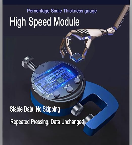 Digital Micrometer Measuring IndicatorMeasuring Range 0-10mm0.0005''/0.01 mm Measuring Indicator, Digital Thickness Gauge for Leather, Paper, Sheet Metal and More.（PT）