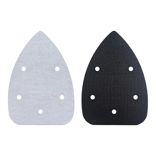 2 Pack Mouse Detail Sanding Interface Pads 5 Holes, Hook and Loop Mouse Sander Triangle Sanding Pads, Foam Pads for Detail Sander 140mm*100mm