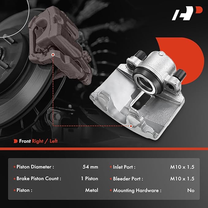 A-Premium Disc Brake Caliper Assembly Compatible with Select Audi and Volkswagen Models - A1 11-13, A3 10-13, Beetle 12-19, Bora 05-10, Golf 10-14, For Jetta 05-18, Rabbit 06-09 - Front Passenger