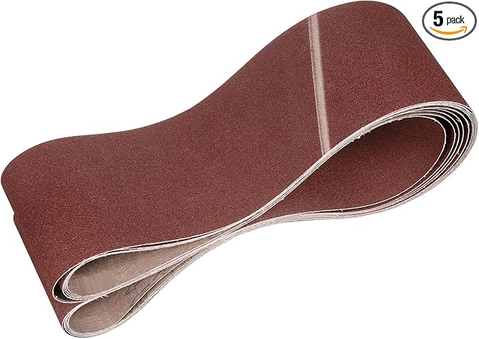 HARFINGTON 4 x 106 Inch Sanding Belts, 5 Pcs 80 Grit Aluminum Oxide Abrasive Belt Sander File Belt for Woodworking, Metal Polishing, Knife Sharpener