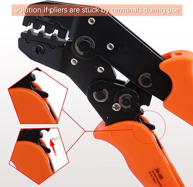 Twidec/Wire Crimping Pliers 2.8/4.8/6.3 mm Spade 26-16AMG Crimping Tools Manual Crimp Fold Tool for Open Barrel Terminals SN-48B