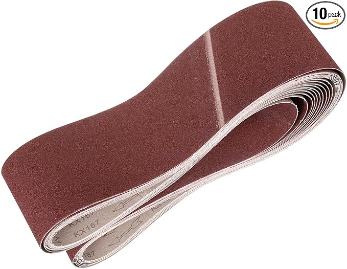HARFINGTON 6 x 89 Inch Sanding Belts, 10 Pcs 100 Grits Aluminum Oxide Abrasive Belt Sander File Belt for Woodworking, Metal Polishing, Knife Sharpener